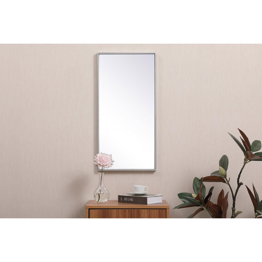 Elegant Wall Mirror - Silver, L 28" (MR41428S)