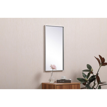 Elegant Wall Mirror - Silver, L 28" (MR41428S)