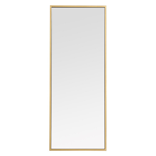Elegant Wall Mirror - Brass, L 14" (MR41436BR)