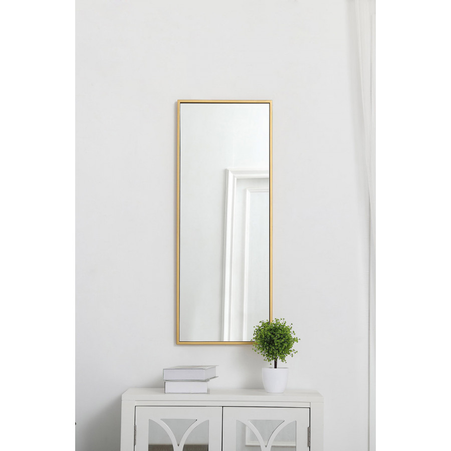 Elegant Wall Mirror - Brass, L 14" (MR41436BR)