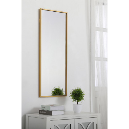 Elegant Wall Mirror - Brass, L 14" (MR41436BR)