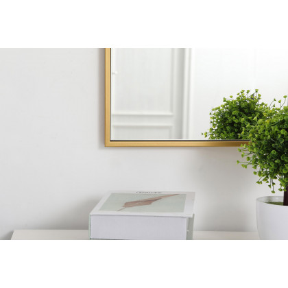 Elegant Wall Mirror - Brass, L 14" (MR41436BR)