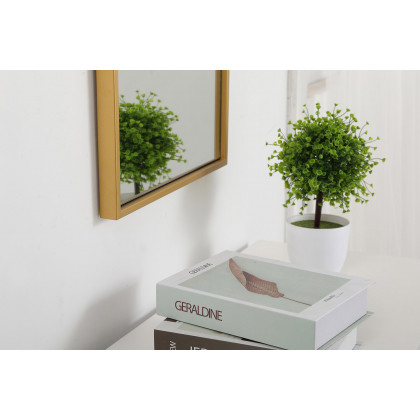 Elegant Wall Mirror - Brass, L 14" (MR41436BR)