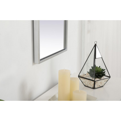 Elegant Wall Mirror - Silver, L 14" (MR41436S)