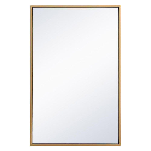 Elegant Wall Mirror - Brass, L 28" (MR41828BR)