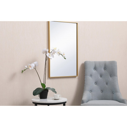 Elegant Wall Mirror - Brass, L 28" (MR41828BR)