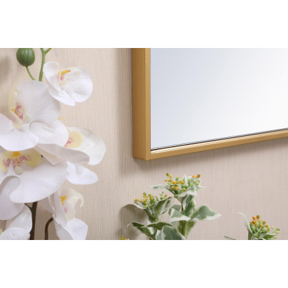 Elegant Wall Mirror - Brass, L 28" (MR41828BR)