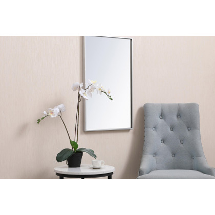 Elegant Wall Mirror - Silver, L 28" (MR41828S)