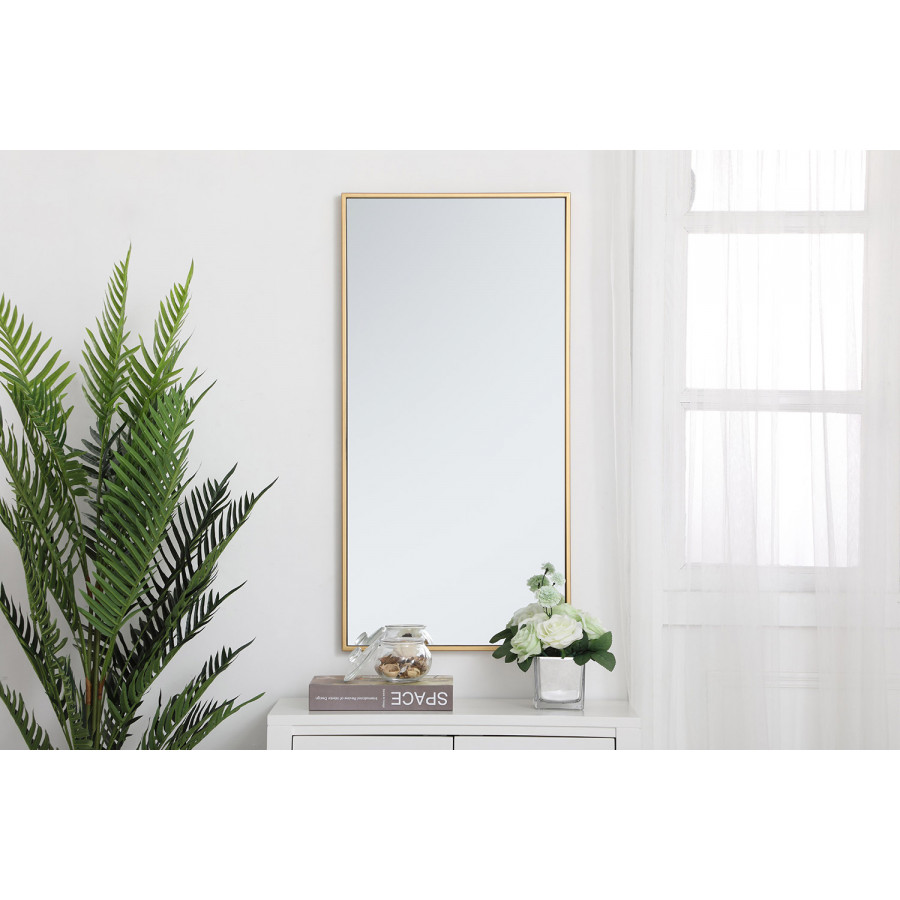 Elegant Wall Mirror - Brass, L 18" (MR41836BR)