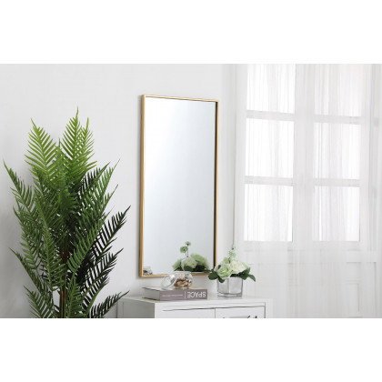Elegant Wall Mirror - Brass, L 18" (MR41836BR)