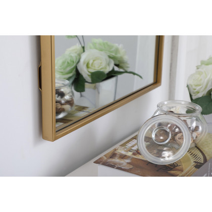 Elegant Wall Mirror - Brass, L 18" (MR41836BR)
