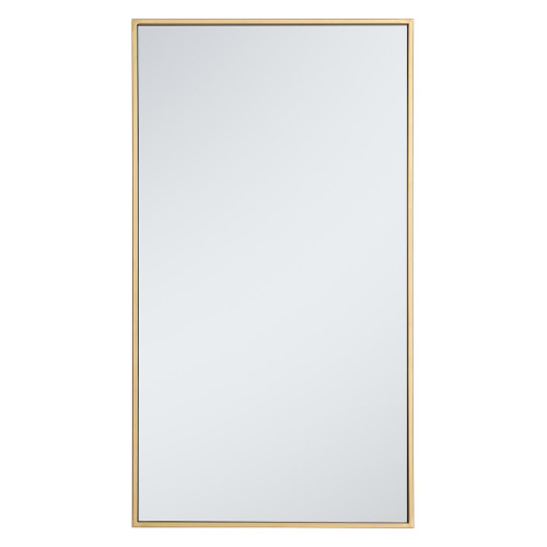 Elegant Wall Mirror - Brass, L 20" (MR42036BR)
