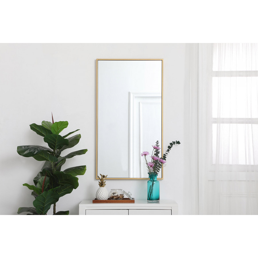 Elegant Wall Mirror - Brass, L 20" (MR42036BR)