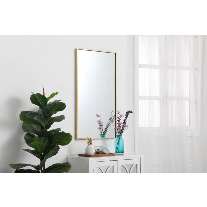 Elegant Wall Mirror - Brass, L 20" (MR42036BR)