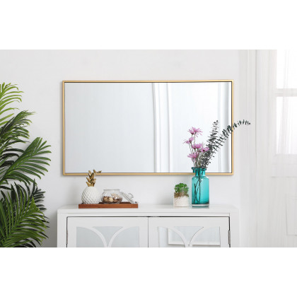 Elegant Wall Mirror - Brass, L 20" (MR42036BR)