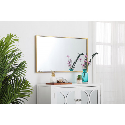 Elegant Wall Mirror - Brass, L 20" (MR42036BR)