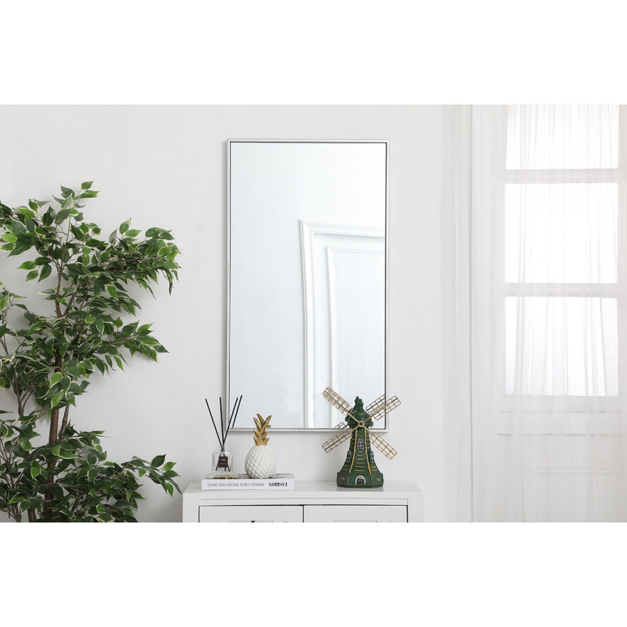 Elegant Wall Mirror - Silver, L 20" (MR42036S)