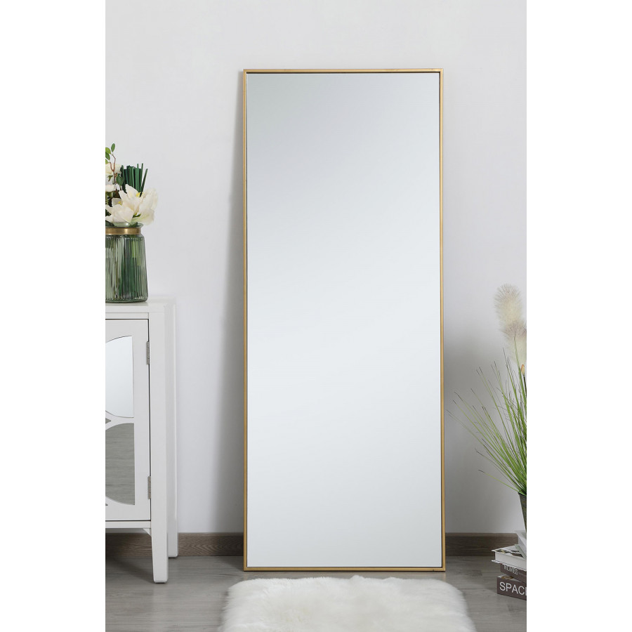 Elegant Wall Mirror - Brass, L 24" (MR42460BR)