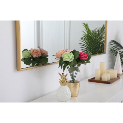 Elegant Wall Mirror - Brass, L 24" (MR42460BR)