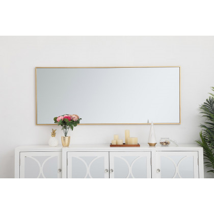 Elegant Wall Mirror - Brass, L 24" (MR42460BR)