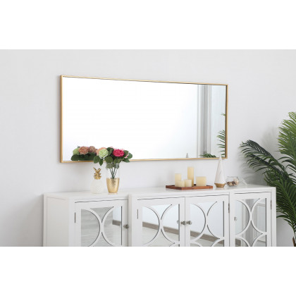 Elegant Wall Mirror - Brass, L 24" (MR42460BR)