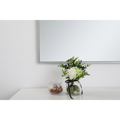 Elegant Wall Mirror - Silver, L 24" (MR42460S)