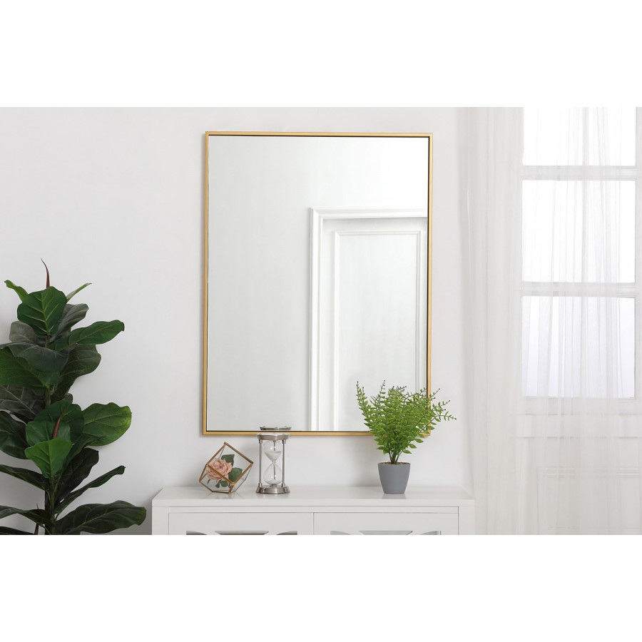 Elegant Wall Mirror - Brass, L 36" (MR42736BR)