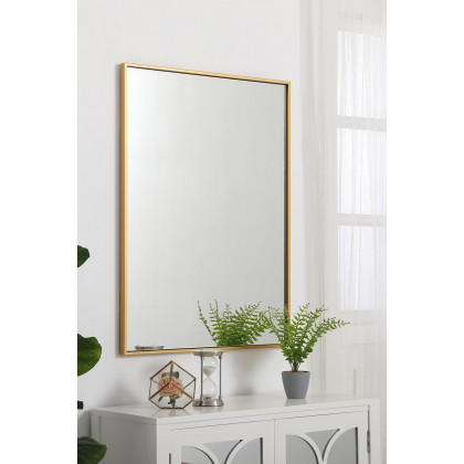 Elegant Wall Mirror - Brass, L 36" (MR42736BR)