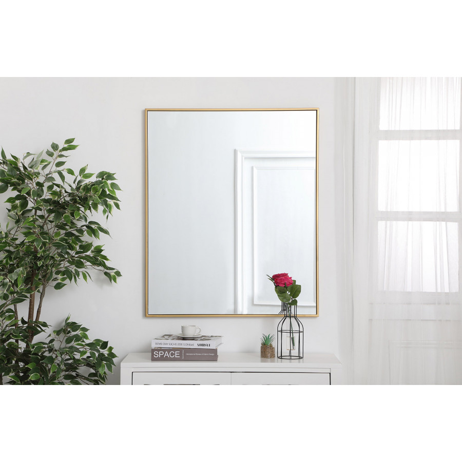 Elegant Wall Mirror - Brass, L 36" (MR43036BR)
