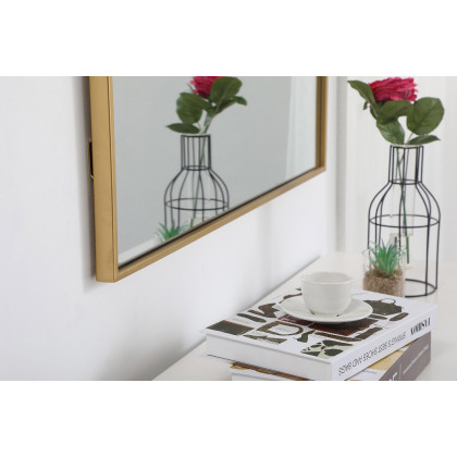 Elegant Wall Mirror - Brass, L 36" (MR43036BR)