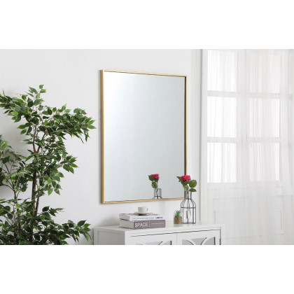 Elegant Wall Mirror - Brass, L 36" (MR43036BR)