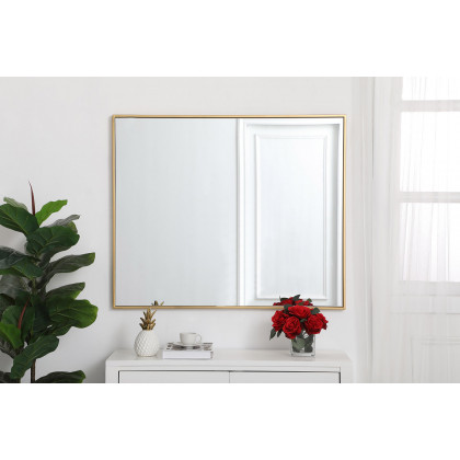 Elegant Wall Mirror - Brass, L 36" (MR43036BR)