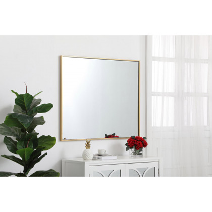 Elegant Wall Mirror - Brass, L 36" (MR43036BR)