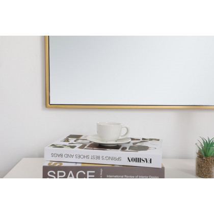 Elegant Wall Mirror - Brass, L 36" (MR43036BR)