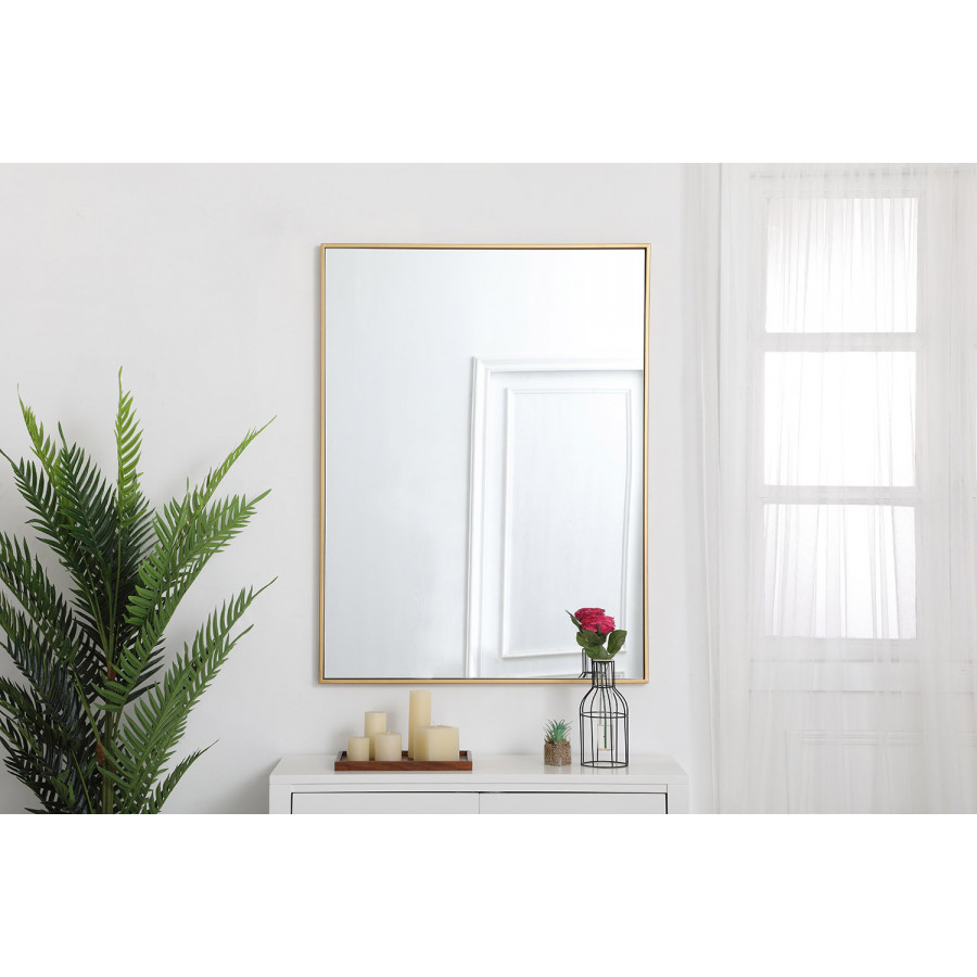 Elegant Wall Mirror - Brass, L 40" (MR43040BR)