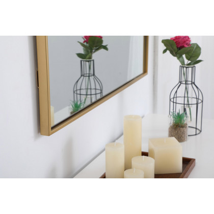 Elegant Wall Mirror - Brass, L 40" (MR43040BR)
