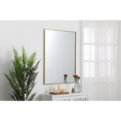 Elegant Wall Mirror - Brass, L 40" (MR43040BR)