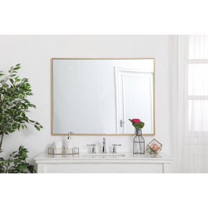 Elegant Wall Mirror - Brass, L 40" (MR43040BR)