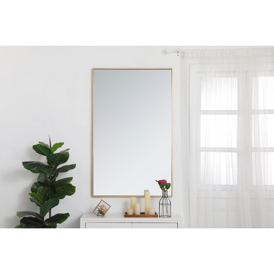 Elegant Wall Mirror - Brass, L 48" (MR43048BR)