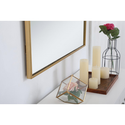Elegant Wall Mirror - Brass, L 48" (MR43048BR)