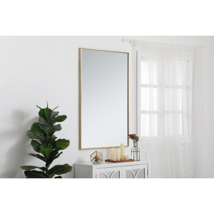 Elegant Wall Mirror - Brass, L 48" (MR43048BR)