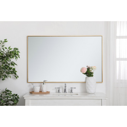 Elegant Wall Mirror - Brass, L 48" (MR43048BR)