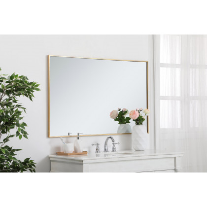 Elegant Wall Mirror - Brass, L 48" (MR43048BR)