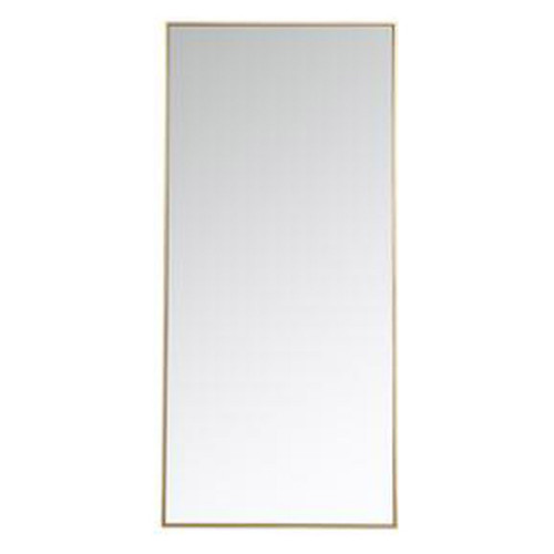Elegant 30" Metal Frame Rectangle Mirror - Brass (MR43060BR)
