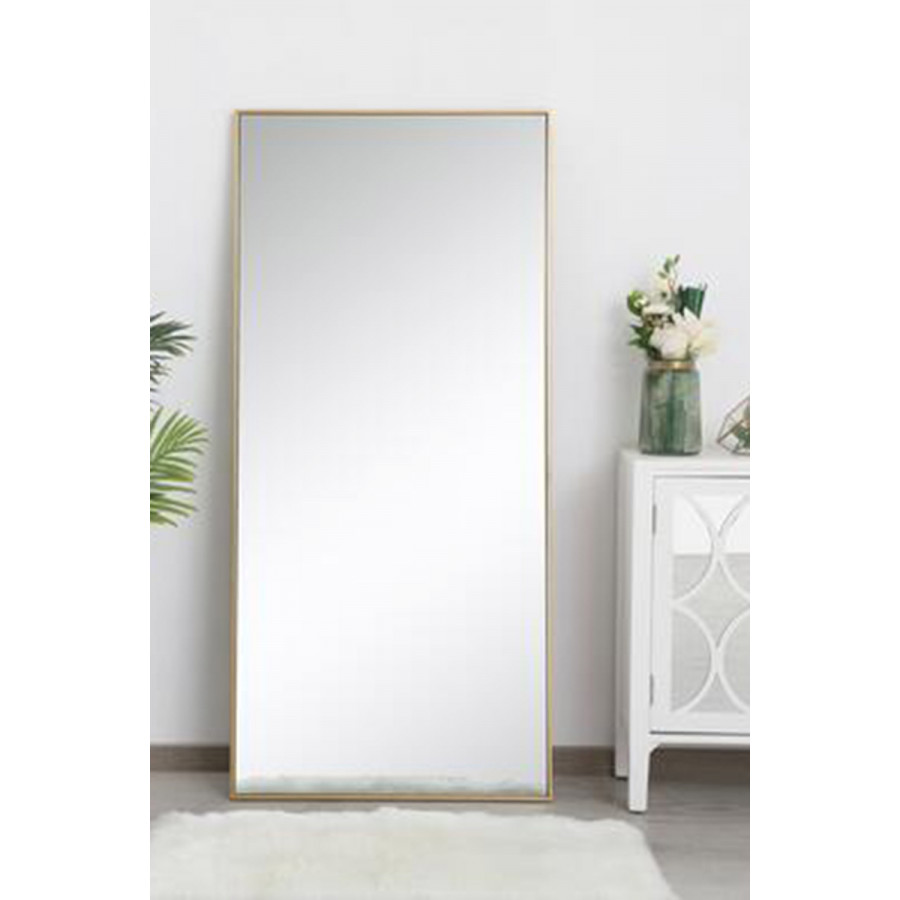 Elegant 30" Metal Frame Rectangle Mirror - Brass (MR43060BR)