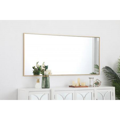 Elegant 30" Metal Frame Rectangle Mirror - Brass (MR43060BR)