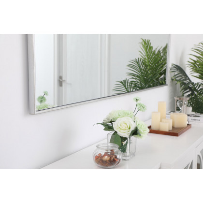 Elegant 30" Metal Frame Rectangle Mirror - Silver (MR43060S)