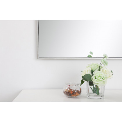 Elegant 30" Metal Frame Rectangle Mirror - Silver (MR43060S)
