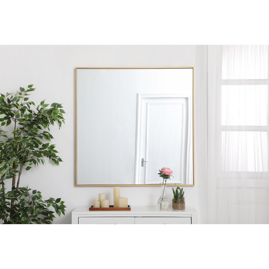 Elegant Wall Mirror - Brass, L 36" (MR43636BR)