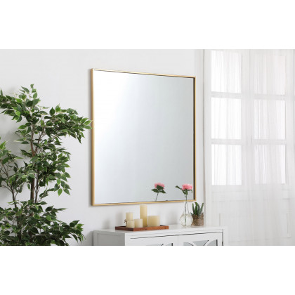Elegant Wall Mirror - Brass, L 36" (MR43636BR)